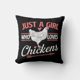 Cojín Decorativo Sólo Una Chica Que Ama Los Pollos - Amante De Los