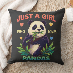 Cojín Decorativo Solo una chica que ama pandas lindo