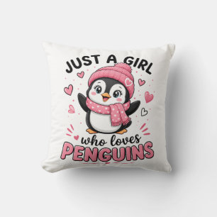 Cojín Decorativo Solo Una Chica Que Ama Pingüinos Cute Lover De Pin