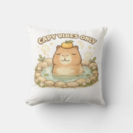Cojín Decorativo Sólo Vibraciones de Carpincho Cute Kawaii