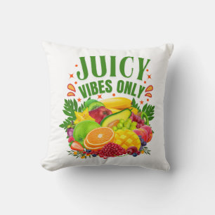 Cojín Decorativo Sólo Vibraciones Jugosas: Frutas Frescas y Vida Sa