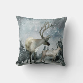 Cojín Decorativo Solsticio de invierno Bosque de Woodland Stag Deer