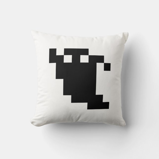 Cojín Decorativo Sombra de fantasma de 8 bits (Anverso)