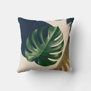 Cojín Decorativo Sombra de hoja de Monstera del Modernismo Tropical