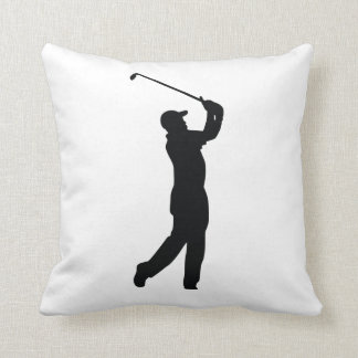 Cojín Decorativo Sombra de silueta negra de golf