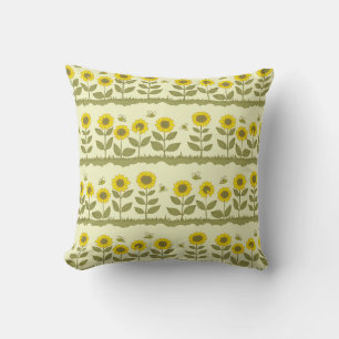 Cojín Decorativo Sombras, abejas, adorable patrón sin costuras.