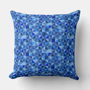 COJÍN DECORATIVO SOMBRAS BRILLADAS DE PATRONES GEOMÉTRICOS AZULES