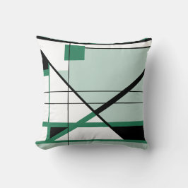 Cojín Decorativo Sombras de Green Black White Geometric Abstract