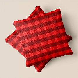 Cojín Decorativo Sombras De Moda Roja Cuadrados De Acento
