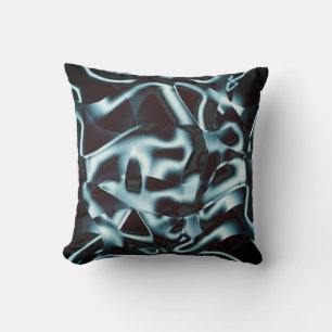 Cojín Decorativo Sombras de plata azul en cintas abstractas hasta o