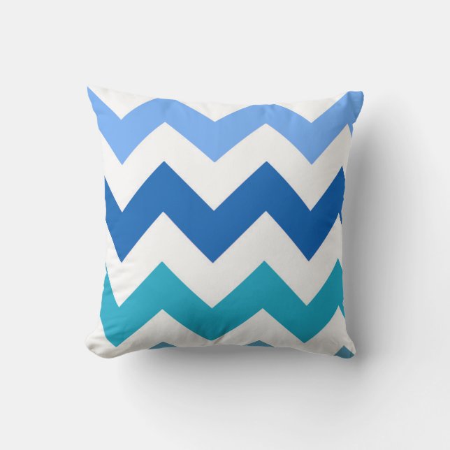 Cojín Decorativo Sombras de Zag azul Pillow Chevron (Anverso)