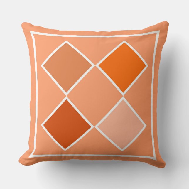 Cojín Decorativo Sombras del Naranja Argyle (Anverso)