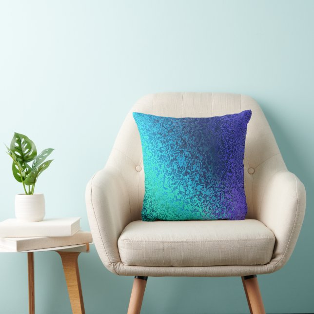 Cojín Decorativo Sombras del patrón abstracto azul (Silla)