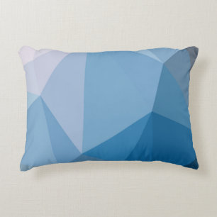 Cojín Decorativo Sombras del Triángulo Azul Resumen