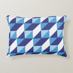 Cojín Decorativo Sombras Retro de Azul Triángulo Geométrico Abstrac