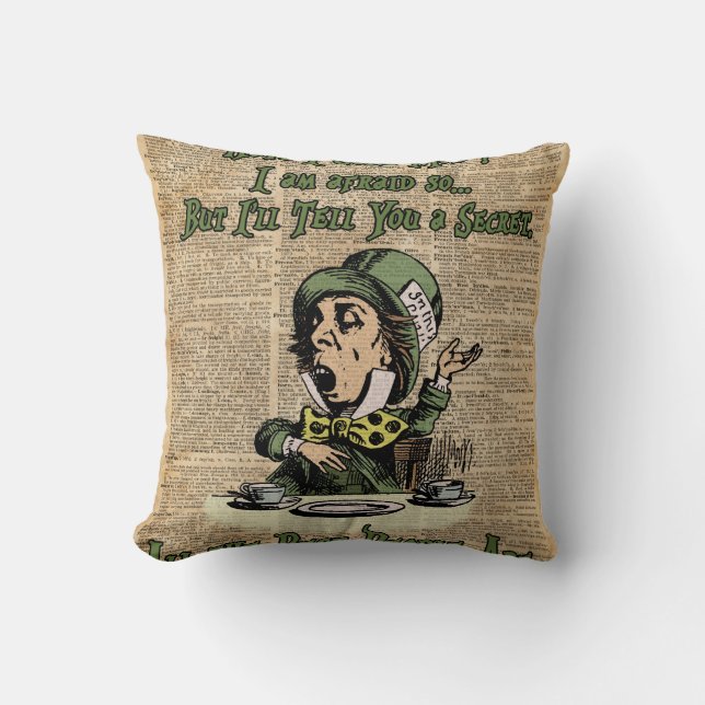 Cojín Decorativo Sombrerero enojado, Alicia en el país de las (Anverso)