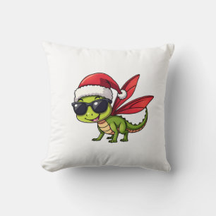 Cojín Decorativo Sombrero de Santa libélula de Navidad divertido Xm