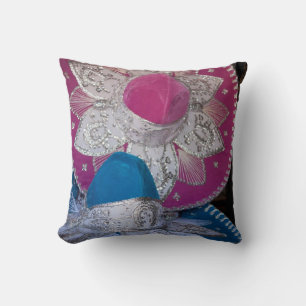 Cojín Decorativo Sombreros de color azul y rosa americano MoJo Pill