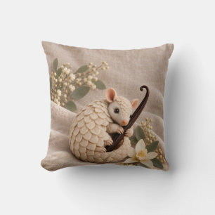 Cojín Decorativo Sombrilla Botánica Suave de Armadillo de Vainilla 