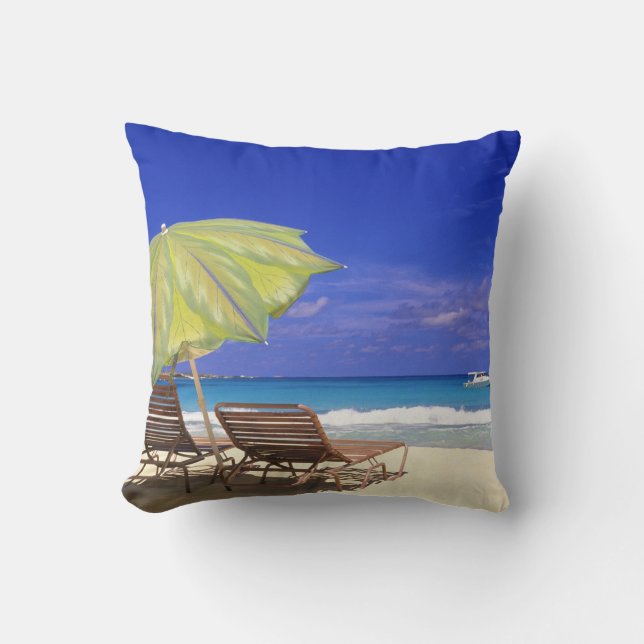 Cojín Decorativo Sombrilla de playa, Abaco, Bahamas (Anverso)
