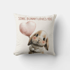Cojín Decorativo Some Bunny Loves You with Heart Balloon
