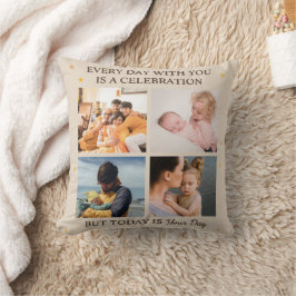 Cojín Decorativo Son & Daughter Day – 4 Photo Family Love Pillow