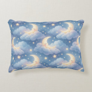Cojín Decorativo ☁️ Soñada Nube de Luna Azul Estilo Celestial 🌙