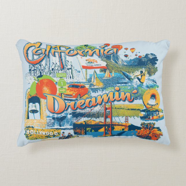 Cojín Decorativo Soñando con California (Anverso)