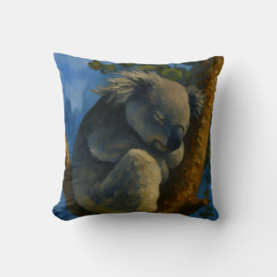 Cojín Decorativo Soñando en el eucalipto - Dormir el arte de Koala