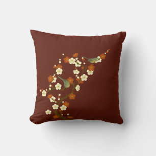 Cojín Decorativo Songbird verde dulce primavera japonesa