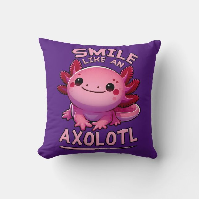 Cojín Decorativo Sonreír como un Axolotl (Anverso)