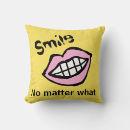 Cojín Decorativo sonreír sin importar los labios personalizados
