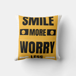 Cojín Decorativo Sonría más, menos preocupación