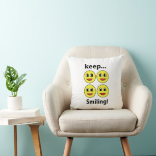 Cojín Decorativo Sonríe Cara Sonriente Sigue Sonriendo Sonrisa