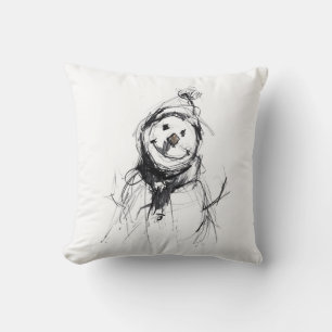 Cojín Decorativo Sonriente feliz hombre de nieve