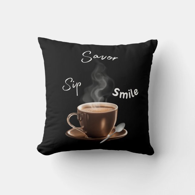Cojín Decorativo Sonrisa de Sip Savor (Anverso)