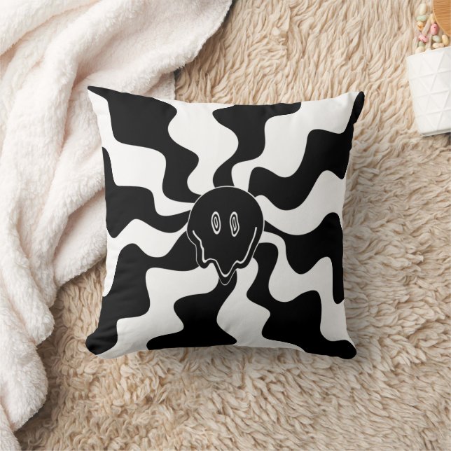 Cojín Decorativo Sonrisa Melt - Blanco y negro (Manta)