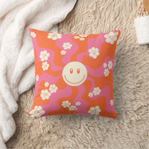 Cojín Decorativo Sonrisa - rosa, Naranja y crema
