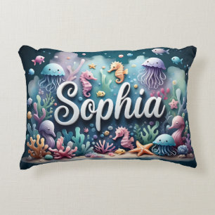 Cojín Decorativo Sophia Name Ocean Theme Decorated Sea Life