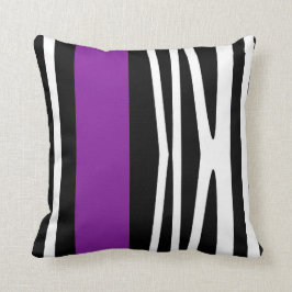Cojín Decorativo Soporte en estilo, negro y púrpura abstractos