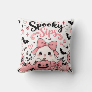 Cojín Decorativo Sorbitos Espeluznantes Coqueta Rosa Halloween Fant