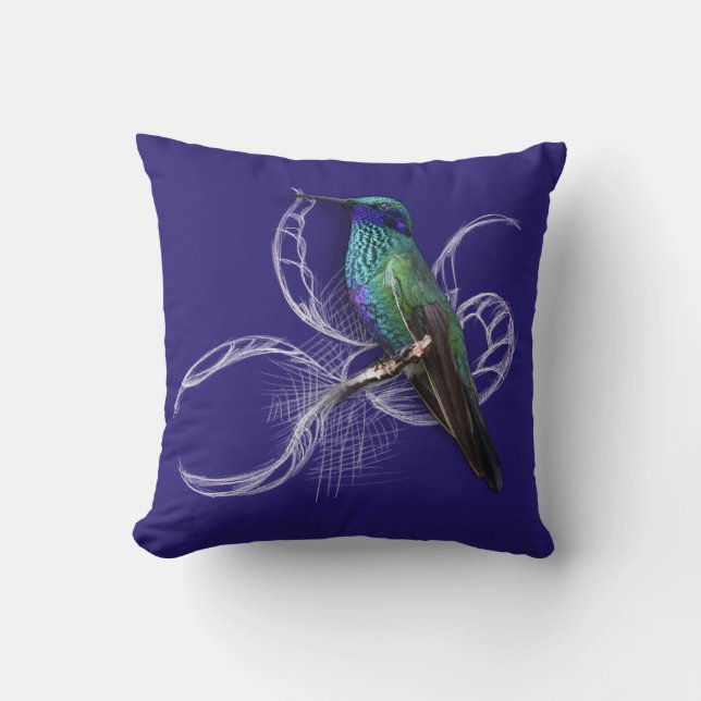 Cojín Decorativo Sorprendente Hummingbird - personaliza agregando n (Anverso)