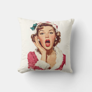 Cojín Decorativo Sorprendente Pin-Up Navideño Retro