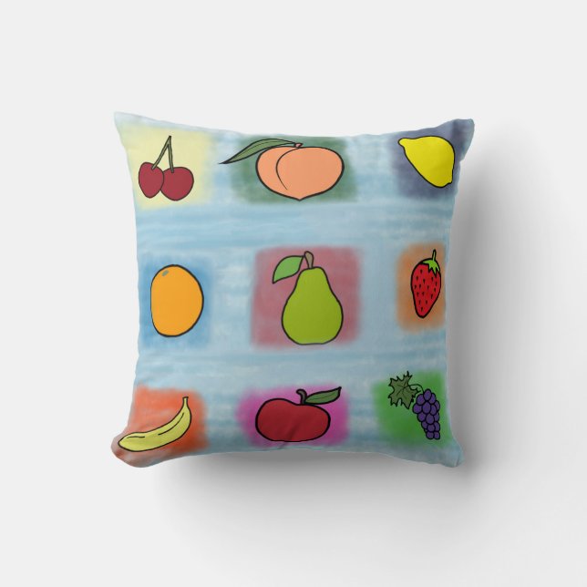 Cojín Decorativo Sorpresa de frutas (Anverso)