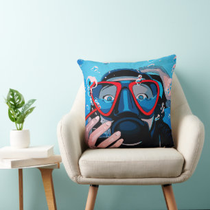 Cojín Decorativo Sorpresa del Buzo – Aventura Subacuática