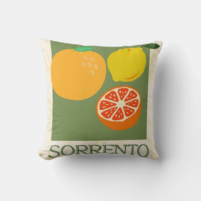 Cojín Decorativo Sorrento Italia Citrus Kitchen Print (Anverso)