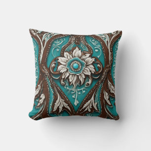 Cojín Decorativo Southern Cowgirl Brown Turquoise Western Country
