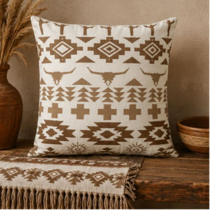 Cojín Decorativo Southwestern Desert Cactus Rustic Brown Western B