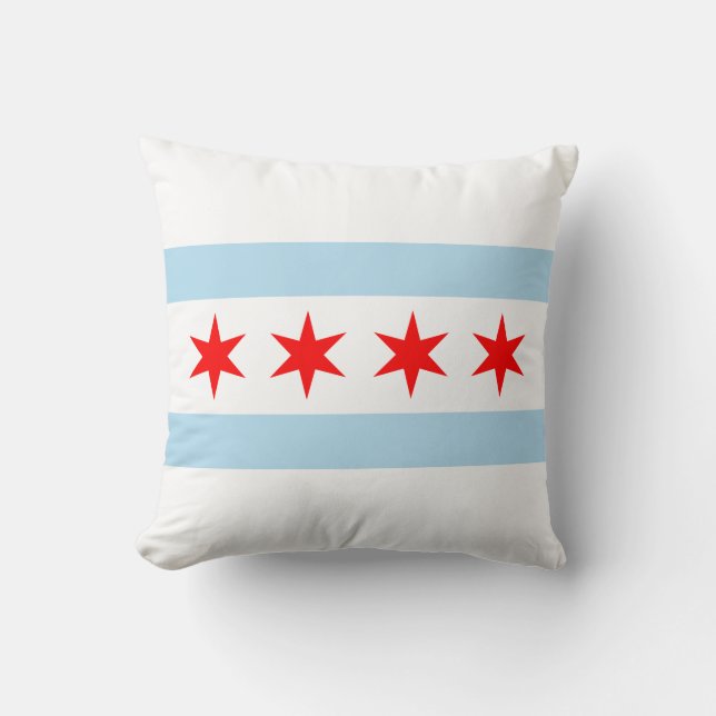 Cojín Decorativo Souvenir de la ciudad de bandera de Chicago (Anverso)