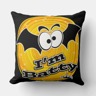 Cojín Decorativo Soy Batty Naranja y Yellow Swirl